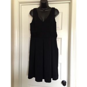 NY&C Stretch Sleeveless Pleated Dress Sz L Blk